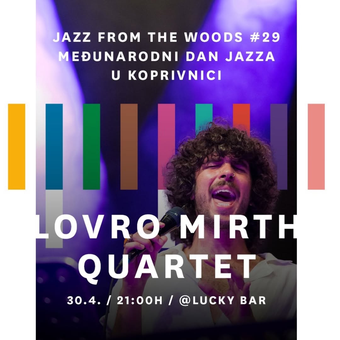 Plakat koncerta Lovro Mirth Quarteta u Lucky baru, Koprivnica